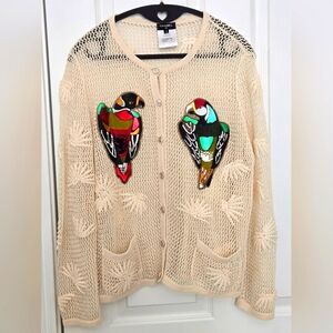 Chanel Paris-Cuba 2017C Runway Parrot Embellished Cardi FR44